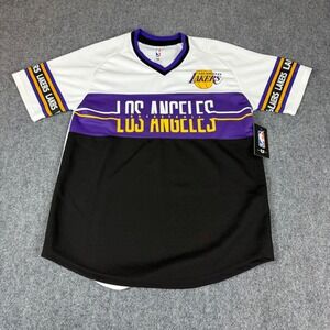 NBA Los Angeles Lakers UNK Basketball Shirt White Purple Black Mens Medium NEW